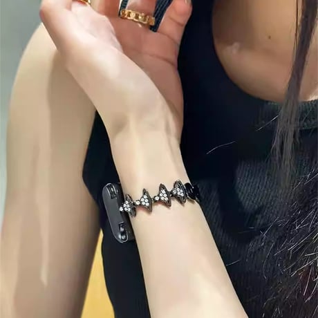 高級感ビジュー Applewatchベルト メタル アップルウォッチバンド Ultra2/1/SE(第2/1世代)/Series9/8/7/6/5/4/3/2/1 エレガント[M4629]