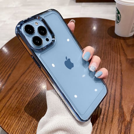 【iPhone16対応】黄ばまないアイフォン15pro/14promaxケース 高透明  高級感 メッキ 耐衝撃加工[M2260]
