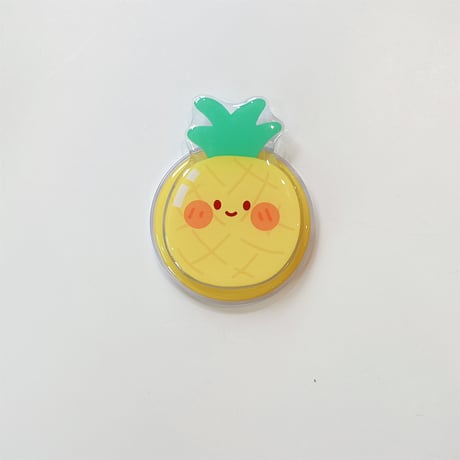 可愛い MagSafe対応スマホグリップ にこちゃん果物 磁石グリップ マグネット式スタンド 便利 ギフトにおすすめ[M4326]