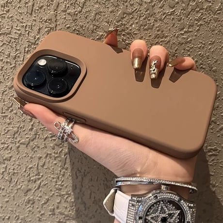 シリコン iPhone16pro/15promaxケース 高品質 耐衝撃 iPhone14/13proカバー 高級感 無地シンプル[M3549]