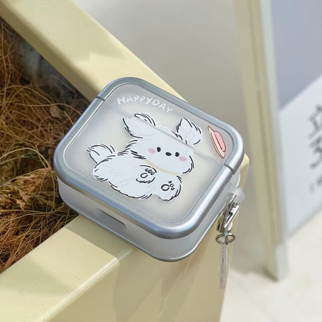 走っている犬 Airpods 4ケース  かわいい Airpods3/Pro2ケース airpodsproカバー 頑丈 キーホルダー付 プレゼントにおすすめ[M5080]