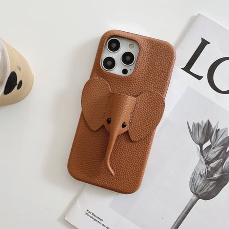 象 iPhone15/14proカバー レザー製 iPhone13pro/12/11proケース かわいい 高品質 有名人愛用ギフトにおすすめ [M3402]