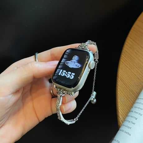 メタルダイヤモンド アップルウォッチバンド ブレスレット風  AppleWatch Series11/10/9/8 SE3/2 40/41/42mm 輝く [M6314]