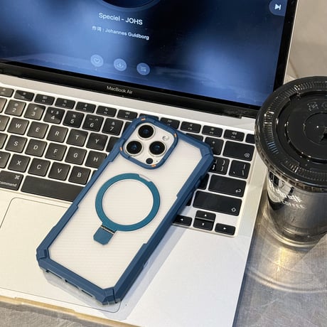 耐衝撃頑丈 iPhone16Promax/16Eケース Magsafe対応リングスタンド iPhone15/14/13proカバー レンズフィルム付 指紋防止 [M5422]
