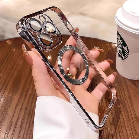 MagSafe対応 iPhone16pro/16promaxケース 黄ばまないクリア アイフォン15/14pro/13/12proカバー カメラカバー 軽量耐久性ある[M4682]