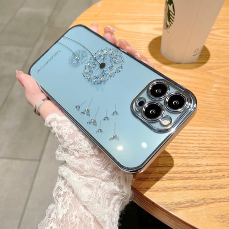 ジュエリータンポポ iphone13mini/12proケース  キラキラクリアiphone11pro/se3カバー  高品質 メッキ 頑丈 シンプル 全面保護 [M1811]