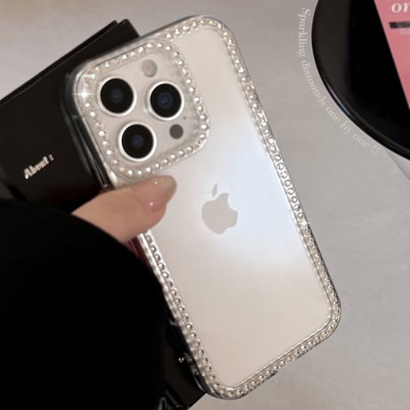 ジュエリーライン iPhone16pro/17ケース 高透明 iPhone15pro/14plus/13カバー シンプル 高級感 飽きない [M5498]