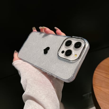 ハート柄 iPhone15Pro/16plusカバー シェル風/ラメ入り 透明アイフォン14プロ/13/12ケース きれい 黄ばまない[M4417]