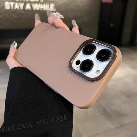 指紋防止 iphone15/15proケース  高級感 iphone14/13/12Proカバー  金属製カメラフレーム薄型 耐衝撃 [M3559]