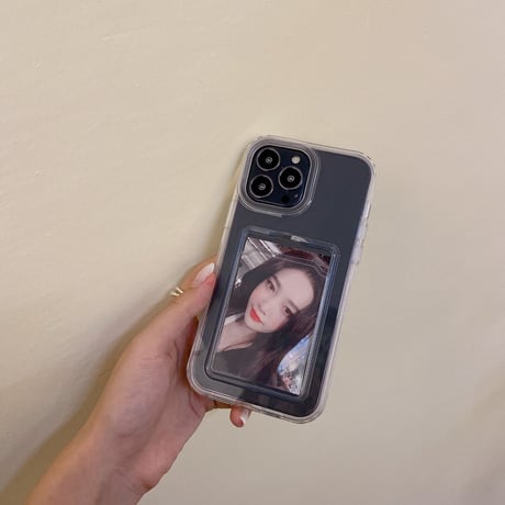 【iPhone15対応】カラー枠カード入れ付 iphone14/13promaxカバー  写真/メモ収納クリアアイフォン11/12miniケース  耐衝撃  頑丈 シンプル   M1094