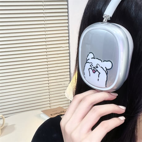 可愛い AirPodsMax専用ケース 犬ちゃん エアーポッズ マックス専用カバー お揃いクリアケース ギフトに最適[M4240]