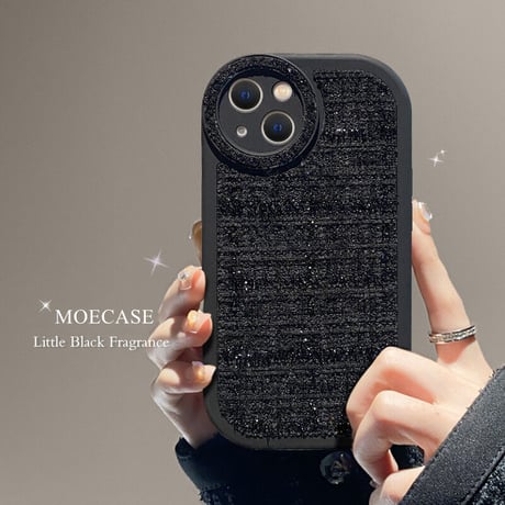 セレブ愛用 iphone14/14proケース  ツイード生地 iphone13/12/11カバー シンプル風  高級感 耐久性[M2368]