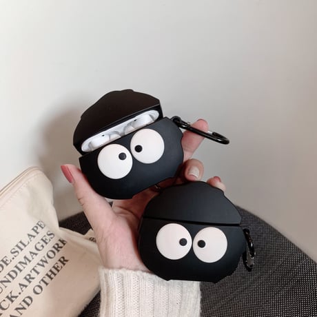 可愛いキャラクター airpodsケース  顔airpodsproカバー  リング付き 頑丈便利M353