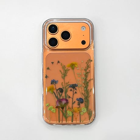 押し花 iPhone17Pro/17ケース 透明 綺麗 iPhone16Pro/15カバー ドライフラワー入り 女子力高い [M5905]