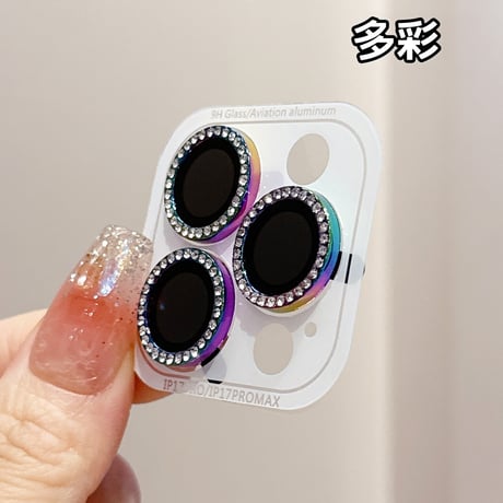 ダイヤレンズカバー iPhone17ProMax/17Pro 17/Air 16/16proシリーズカメラレンズフィルム キラキラ 輝く おしゃれ 人気 頑丈 [M5732]
