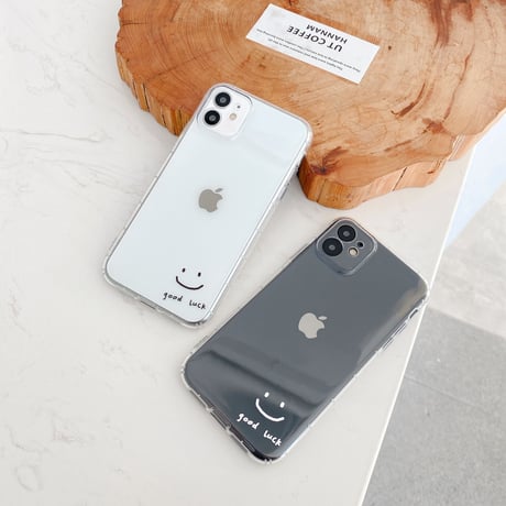 さりげないお揃い iphone13mini/14proクリアケース  笑顔 iphone12/11promaxケース   耐衝撃 シンプル M1063
