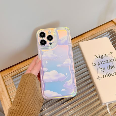 曇り空 iphone14/13proケース 光る アイフォン12/11promaxカバー  オシャレ  頑丈 光によって変色[M2073]