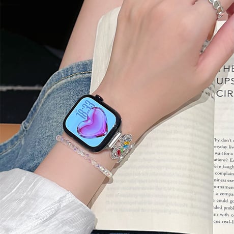 ジュエリーハート AppleWatchバンド 甘め AppleWatchベルト Series 11/10/9/8 SE3/2  Ultra3/2/1 高級感キラキラ感[M6533]