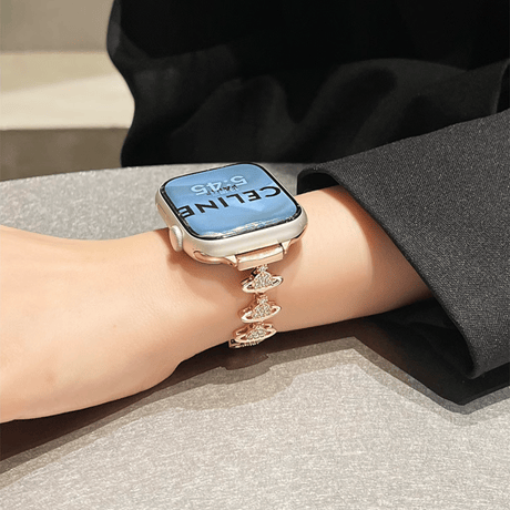 高級感ビジュー Applewatchベルト メタル アップルウォッチバンド Ultra2/1/SE(第2/1世代)/Series9/8/7/6/5/4/3/2/1 エレガント[M4629]
