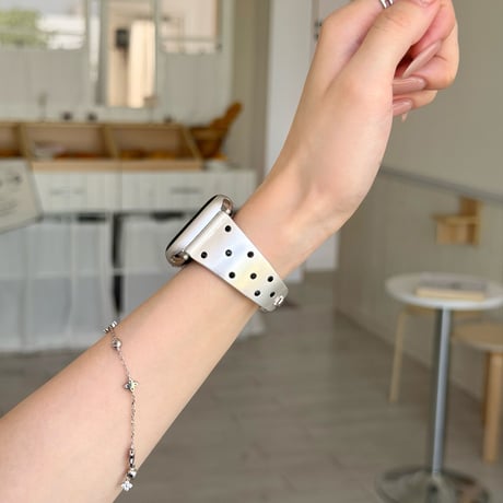 ブレスレット風水玉模様 アップルウォッチバンド メタル 高品質 AppleWatchブレスレット Series11/10/9/8 SE3/2 40/41/42mm 韓国っぽ [M6390]