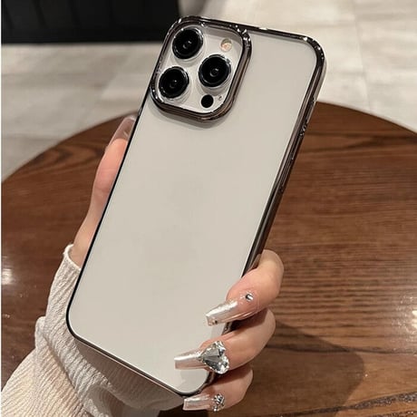 ナチュラル/ブルーチタニウム iPhone15Pro/15ProMaxケース  黄ばまない メッキ高品質 軽量 頑丈 耐久性 iPhone14/13proハードケース[M3544]