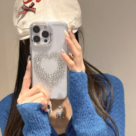 ダイヤハート iPhone16pro/16 クリア iPhone15pro/14/13カバー おしゃれ 可愛い ガーリーファッション [M5149]