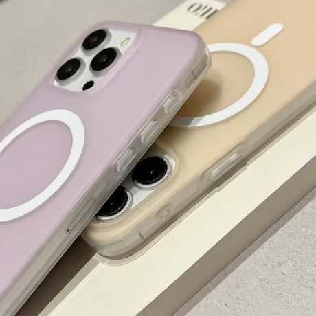 半透明 Magsafe対応iPhone15/15proケース 指紋防止 iPhone14promax/13pro/12ケース シンプル 高品質 [M4335]