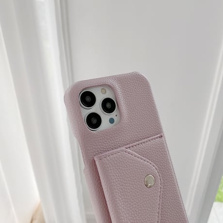 カード入れ iPhone15/14proカバー レザー iPhone13/12/11proケース 肩掛け長さ調整可ストラップ 高品質 シンプル風 [M3130]