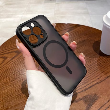 指紋防止 iPhone15Pro/15promaxケース Magsafe対応 iPhone14pro/13promaxケース 軽量 頑丈気[M4481]