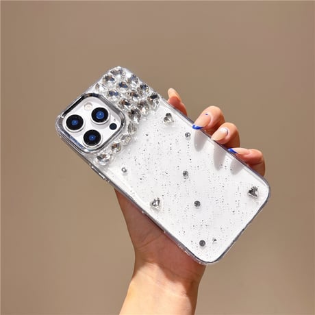 ダイヤデコクリアiPhone17ProMax/17ケース ラメ入り iPhone16Pro/15Pro/14ケース 丈夫 キラキラ感[M6530]