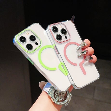 iPhone15pro/15promaxケース magsafe対応 高透明 iPhone14pro/13promax/12カバー 黄ばまない シンプル [M4298]