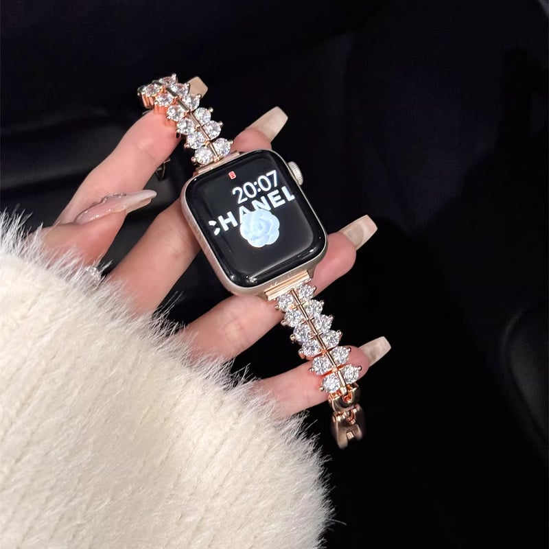 アップル(^^)様♡ありがとうございます♡ 豪華ダイヤ AppleWatch Serise 10バンド 高級感 金属 アップル