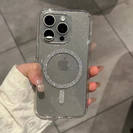 眩しいほどキラキラ iPhone15/15proケース 高級感 MagSafe対応 iphone14/13/12proカバー 黄ばまないクリアケース ラメ入り人気品[M4038]