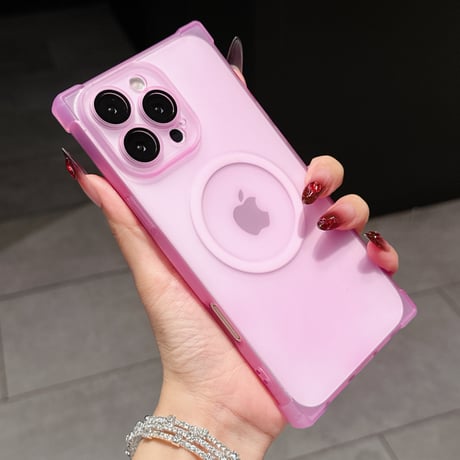 スクエア iPhone17ProMax/17Proケース 指紋防止 マット仕上げ MagSafe対応 iPhone17/Air/16/15カバー カメラ保護 耐衝撃[M5821]