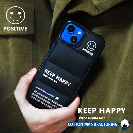 ダウン 笑顔iPhone14pro/14plusスマホケース にこちゃん Keep Happy アイフォン13/12/11proカバー ファッション 高品質 男女兼用 プレゼントに最適 [M2587]