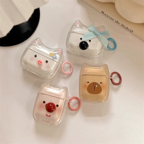 Airpods第四世代ケース 可愛い動物 AirpodsPro2ケース airpods3カバー お揃い ギフトにおすすめ 丈夫 [M5051]