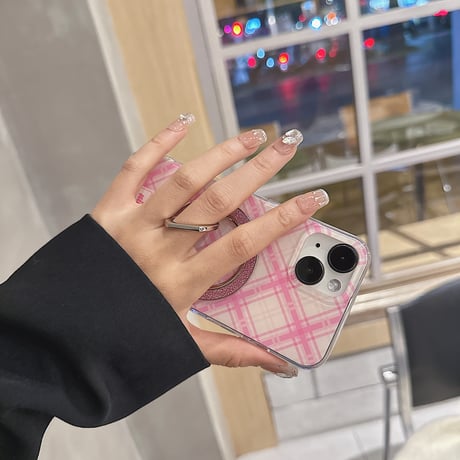 マグセーフスマホリング スタンド一体 キラキララメ入り  落下防止 オシャレ ギフトにおすすめ[M3902]