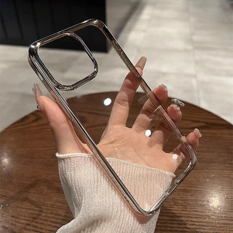ナチュラル/ブルーチタニウム iPhone15Pro/15ProMaxケース  黄ばまない メッキ高品質 軽量 頑丈 耐久性 iPhone14/13proハードケース[M3544]