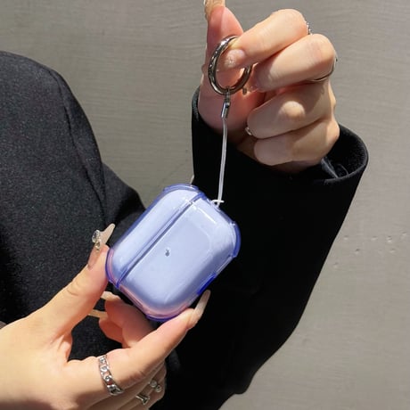 黄ばまない Airpods 4ケース リング付 高透明 AirpodsPro2ケース  シンプル風  airpods3カバー お揃い 全面保護 6色お揃い [M4769]