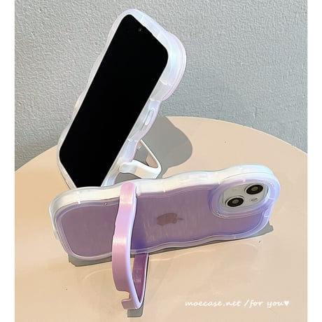 スタンド付波紋枠 iPhone13/14ケース 指紋防止マットクリア アイフォン12pro/11カバー シンプル 黄ばまない 頑丈 男女向け[M2987]