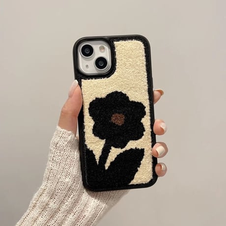 刺繡 iPhone15/15Proケース 花柄  iPhone14/13proカバー 高級感 秋冬トレンド 手触りいい[M3578]
