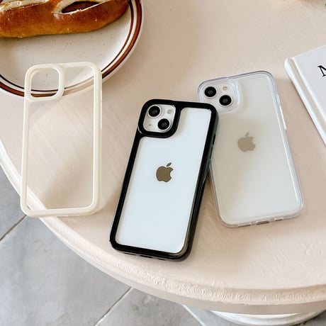 頑丈黄ばまないiphone14/13proケース 透明 アクリル素材 アイフォン12/11カバー  カラー枠 お揃い 男女向け 持ち運びやすい[M2942]