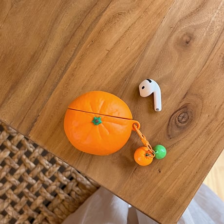 みかん Airpods4ケース ギフトにおすすめ AirpodsPro2ケース airpods3/2カバー キーチェーン付き 面白いかわいい[M5400]