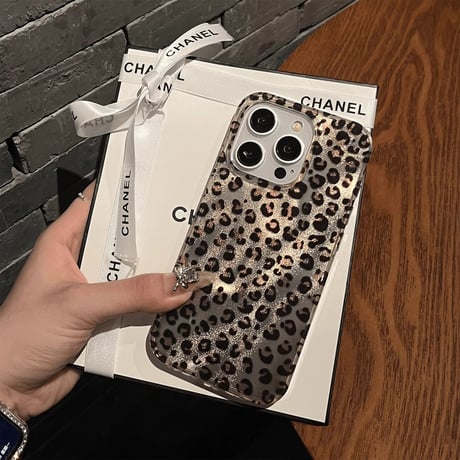 ヒョウ柄 iPhone16/16Proケース 宝石ストラップ iPhone15Pro/14pro/13/12ケース アニマル柄 女子力高い 人気[M4794]