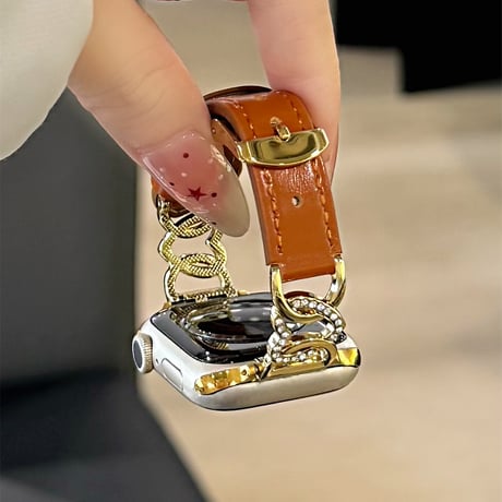 レザー Applewatchベルト ジュエリーハート アップルウォッチバンド 高品質 Ultra3/2/1 Series 10/9/8 SE3/2/1 おしゃれ[M5657]
