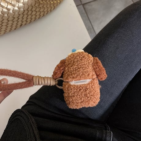 犬ぬいぐるみ Airpods 4ケース モフモフ ストラップ付 Airpods3/2カバー Airpodspro2/pro  めっちゃ可愛い ギフトに最適[M5007]