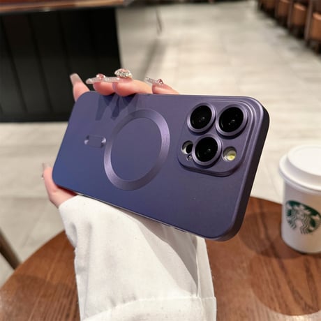 Magsafe対応 iPhone15pro/15promaxケース シンプル 無地 iphone14Pro/13/12ケース 指紋/汚れ防止[M3850]