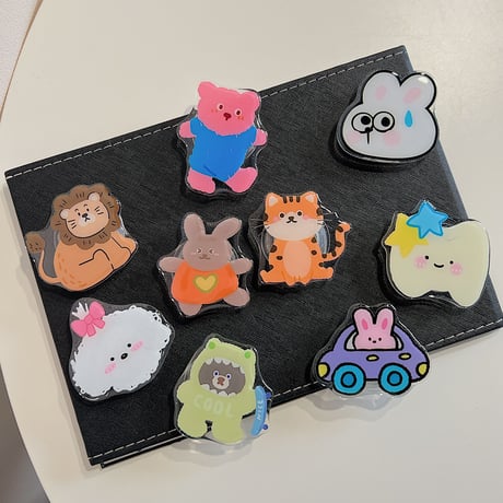 可愛い動物 スマホグリップ 全機種対応 折り畳み式グリップトーク 卓上スタンド機能付き 粘着タイプ[M2918]