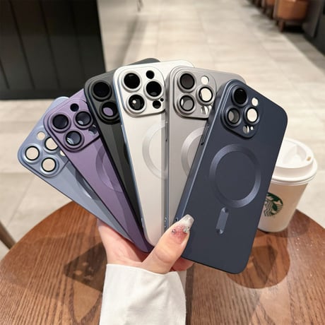 Magsafe対応 iPhone15pro/15promaxケース シンプル 無地 iphone14Pro/13/12ケース 指紋/汚れ防止[M3850]
