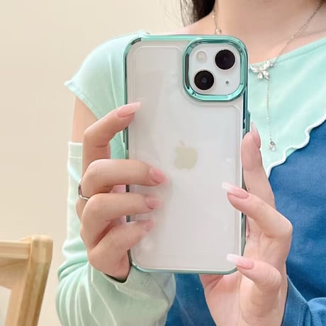 【iPhone16対応】黄ばまないアイフォン15pro/14promaxケース 高透明  高級感 メッキ 耐衝撃加工[M2260]